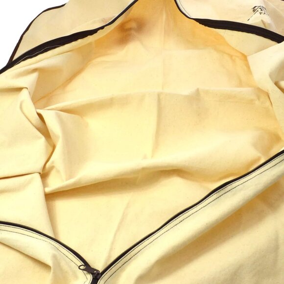 HERMES Logos Garment Cover Ivory Brown Vintage Authentic T04794 - Picture 9 of 9